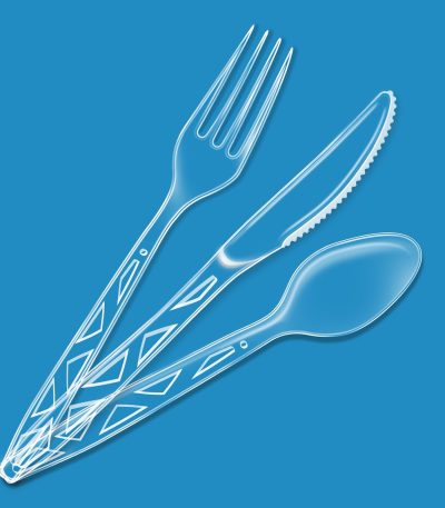 Amazon Basics Disposable Clear Assorted Cutlery Set, Premium Quality, 192 Count, Large Combo Pack Forks, Spoon and Knives