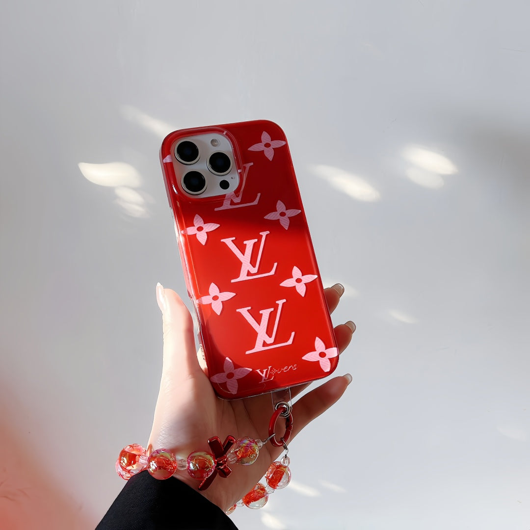 LV Red Floral Monogram iPhone Case & Charm Bracelet Set LV Red Floral Monogram iPhone Case & Charm Bracelet Set